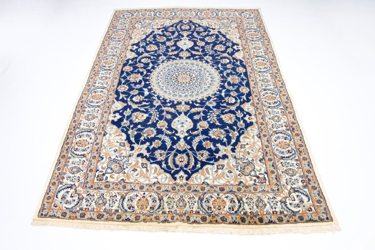 Tapis persan - Nain - 305 x 196 cm - bleu
