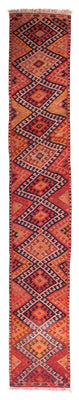 Tapis de couloir Tapis Kelim - Vieux - 380 x 75 cm - multicolore
