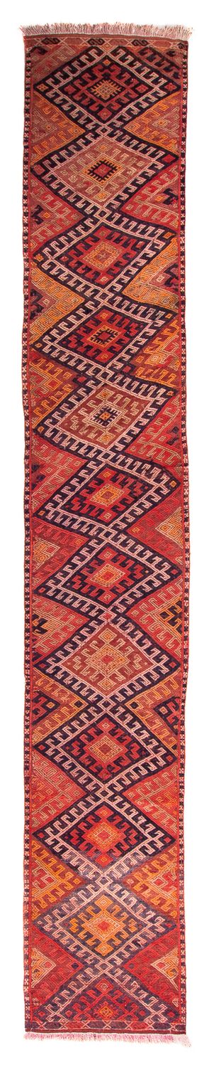 Tapis de couloir Tapis Kelim - Vieux - 380 x 75 cm - multicolore