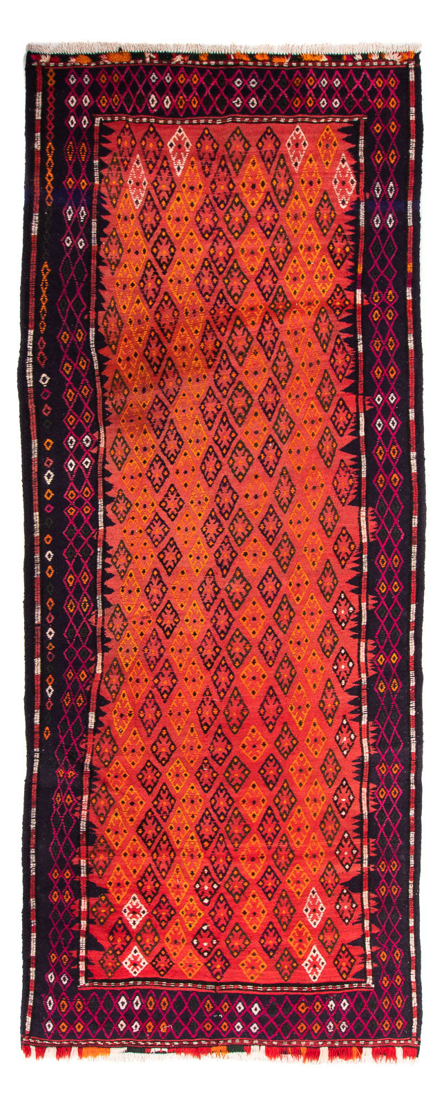 Tapis de couloir Tapis Kelim - Vieux - 330 x 135 cm - multicolore