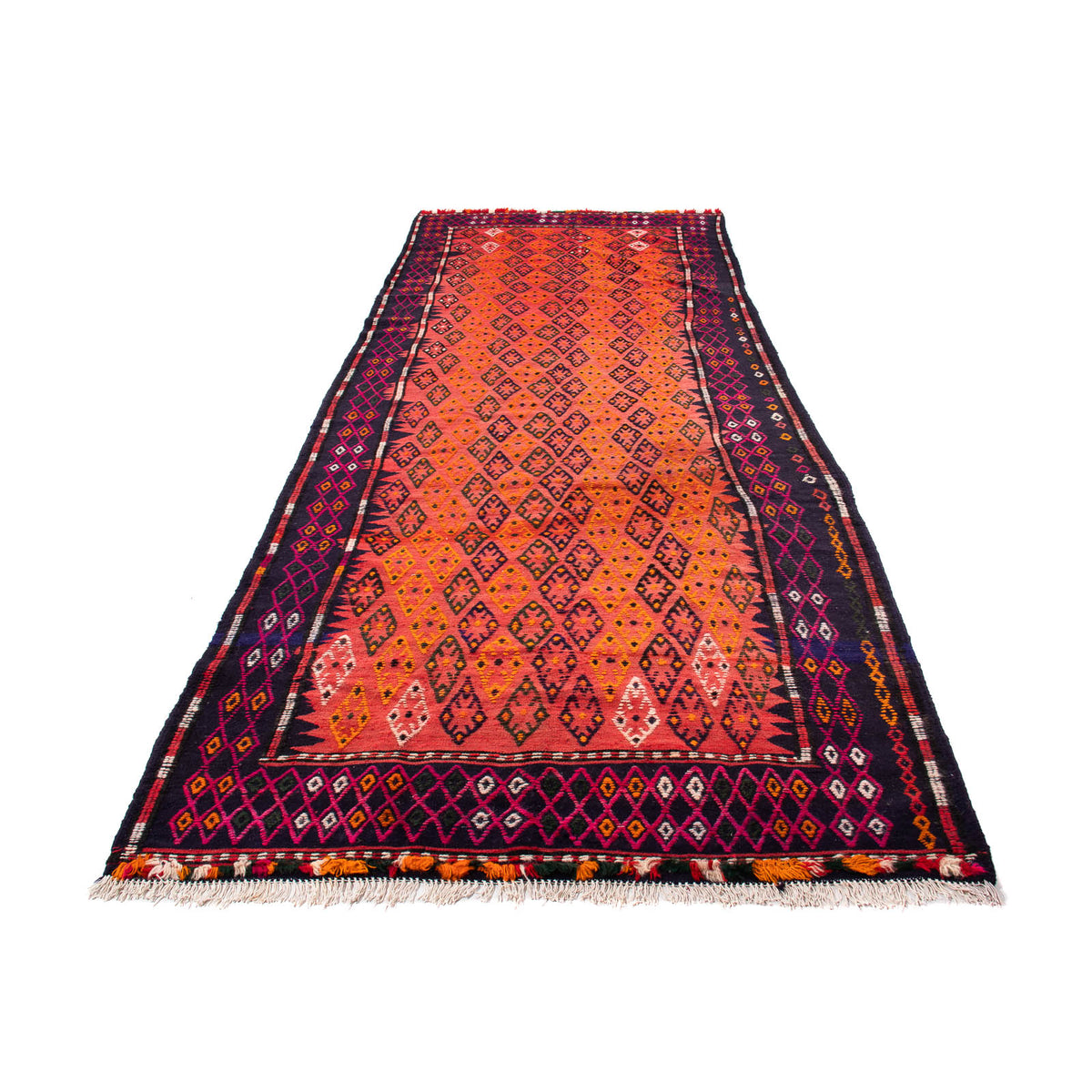 Tapis de couloir Tapis Kelim - Vieux - 330 x 135 cm - multicolore