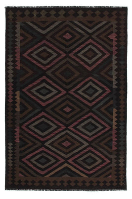 Tapis Kelim - Splash - 240 x 166 cm - noir