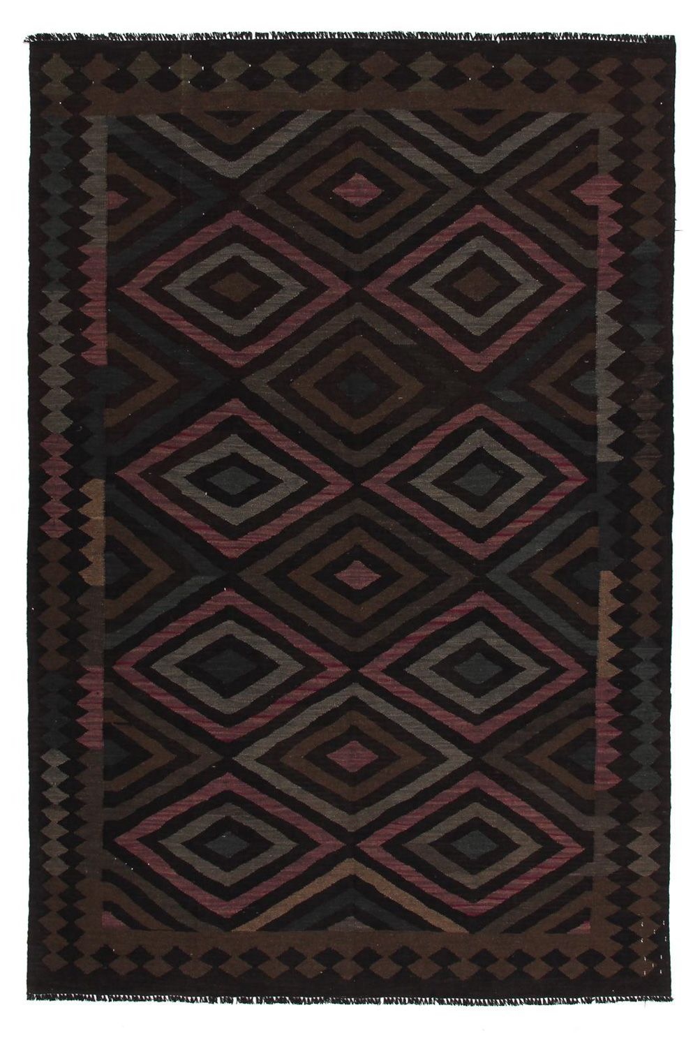 Tapis Kelim - Splash - 240 x 166 cm - noir