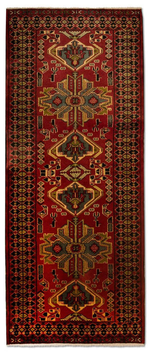 Tapis de couloir Tapis persan - Nomadic - 200 x 82 cm - rouge