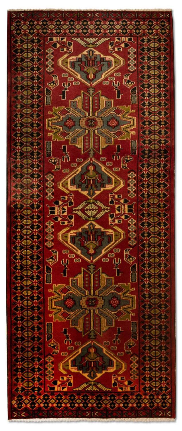 Tapis de couloir Tapis persan - Nomadic - 200 x 82 cm - rouge