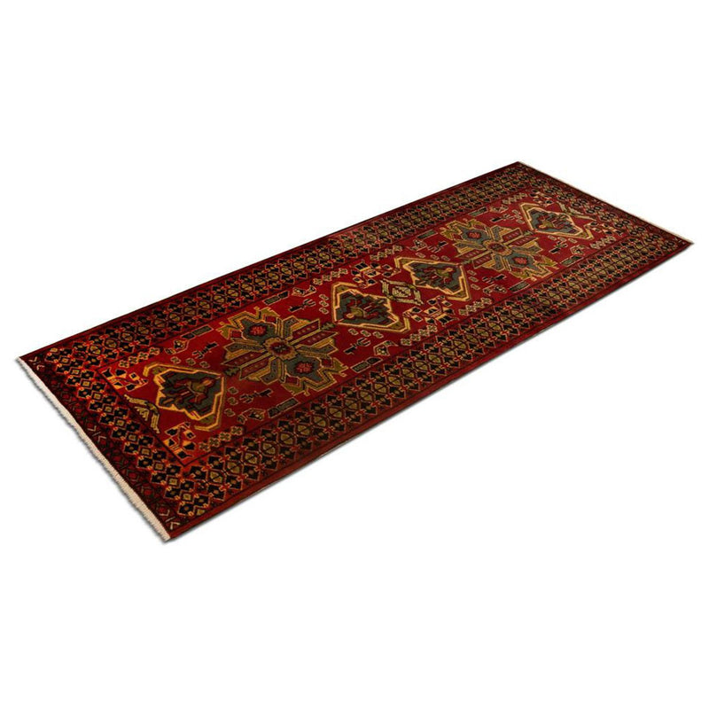 Tapis de couloir Tapis persan - Nomadic - 200 x 82 cm - rouge