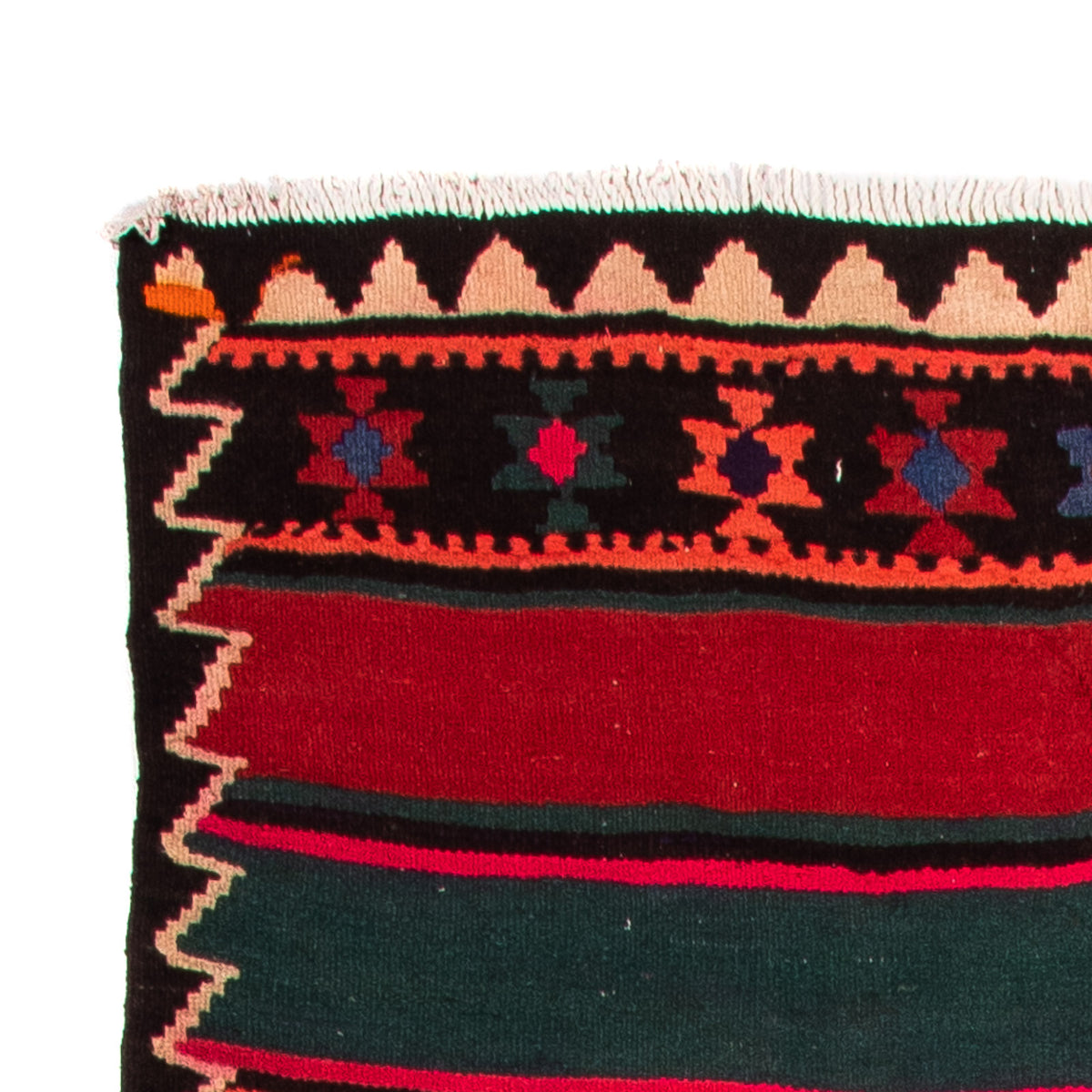 Tapis de couloir Tapis Kelim - Vieux - 380 x 135 cm - multicolore