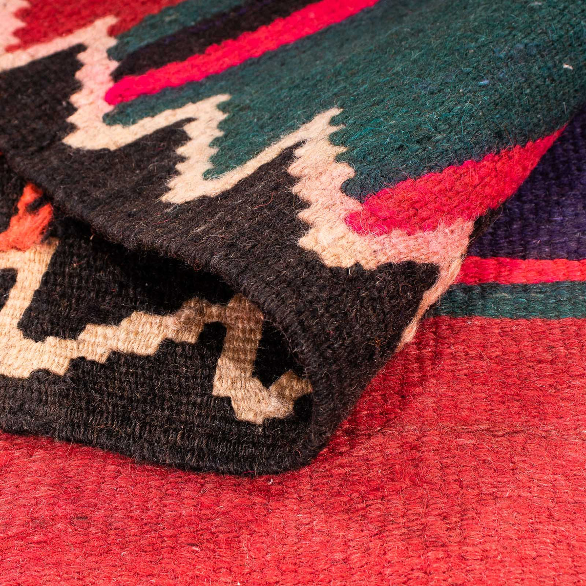 Tapis de couloir Tapis Kelim - Vieux - 380 x 135 cm - multicolore