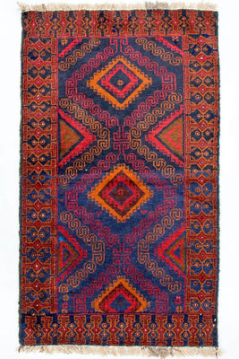 Tapis Belutsch - 140 x 79 cm - bleu