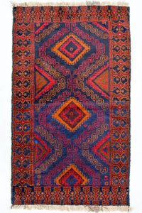 Tapis Belutsch - 140 x 79 cm - bleu