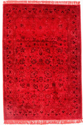 Tapis vintage - 180 x 124 cm - rouge