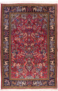 Tapis persan - Ghom - 200 x 140 cm - rouge