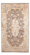 Tapis en soie du Cachemire Tapis 94x169cm - Tapis oriental - Rectangle / Bleu foncé / 94 x 169 cm Rectangle