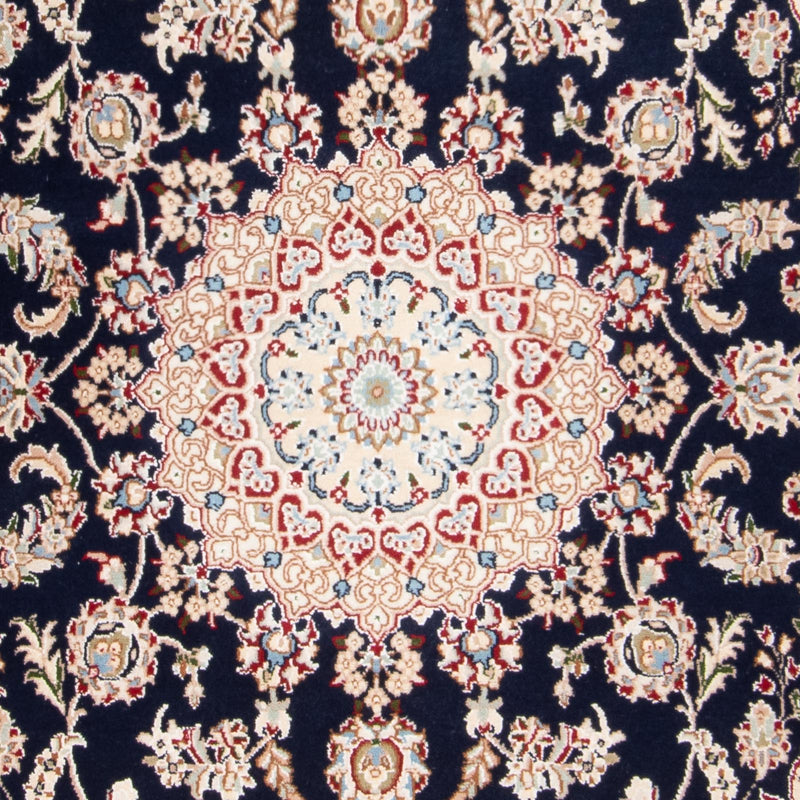 Tapis oriental - Nain - Indus - 196 x 134 cm - bleu foncé