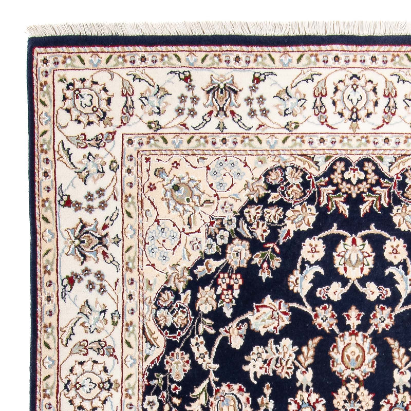 Tapis oriental - Nain - Indus - 196 x 134 cm - bleu foncé