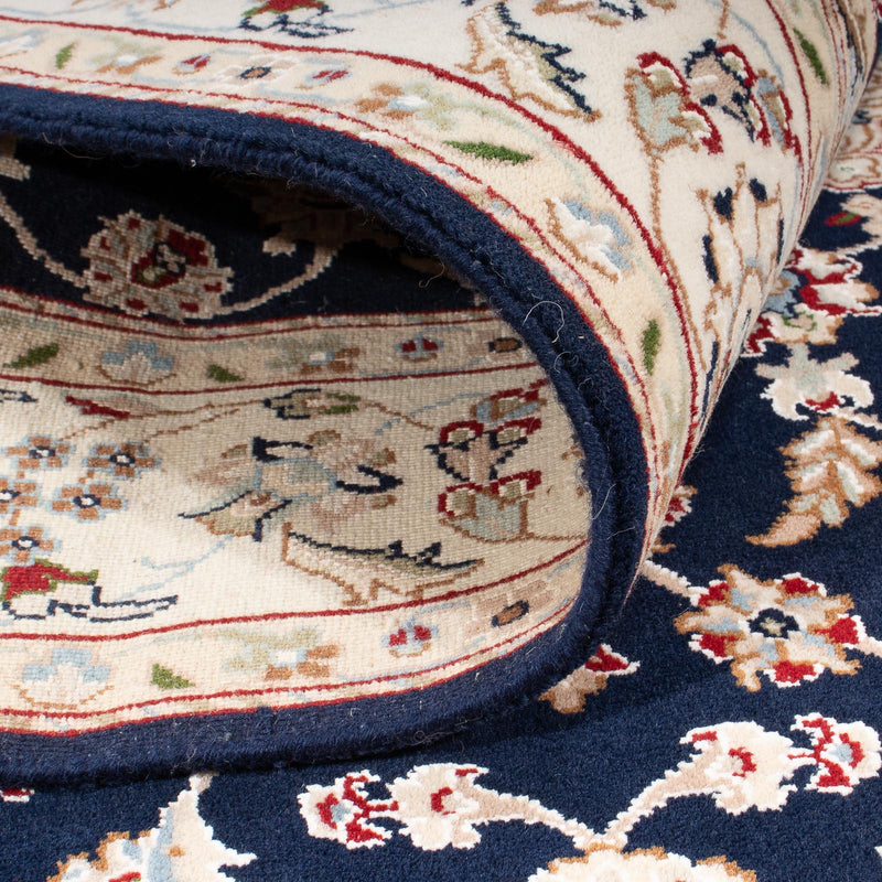 Tapis oriental - Nain - Indus - 196 x 134 cm - bleu foncé