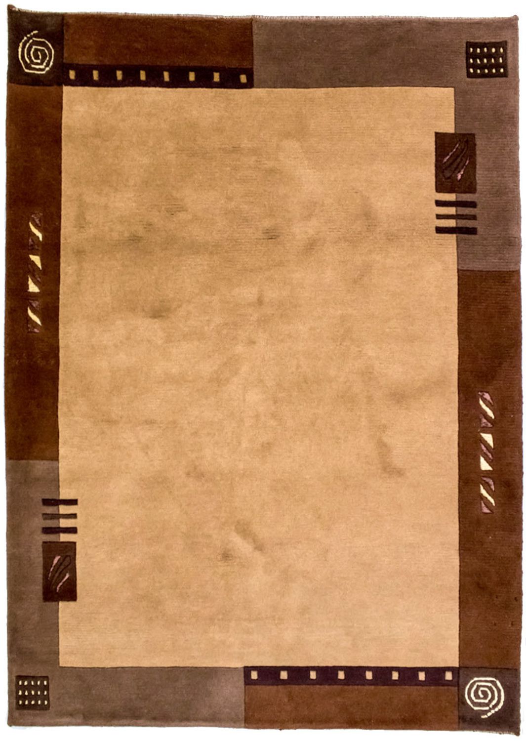 Tapis Népalais - 191 x 148 cm - marron