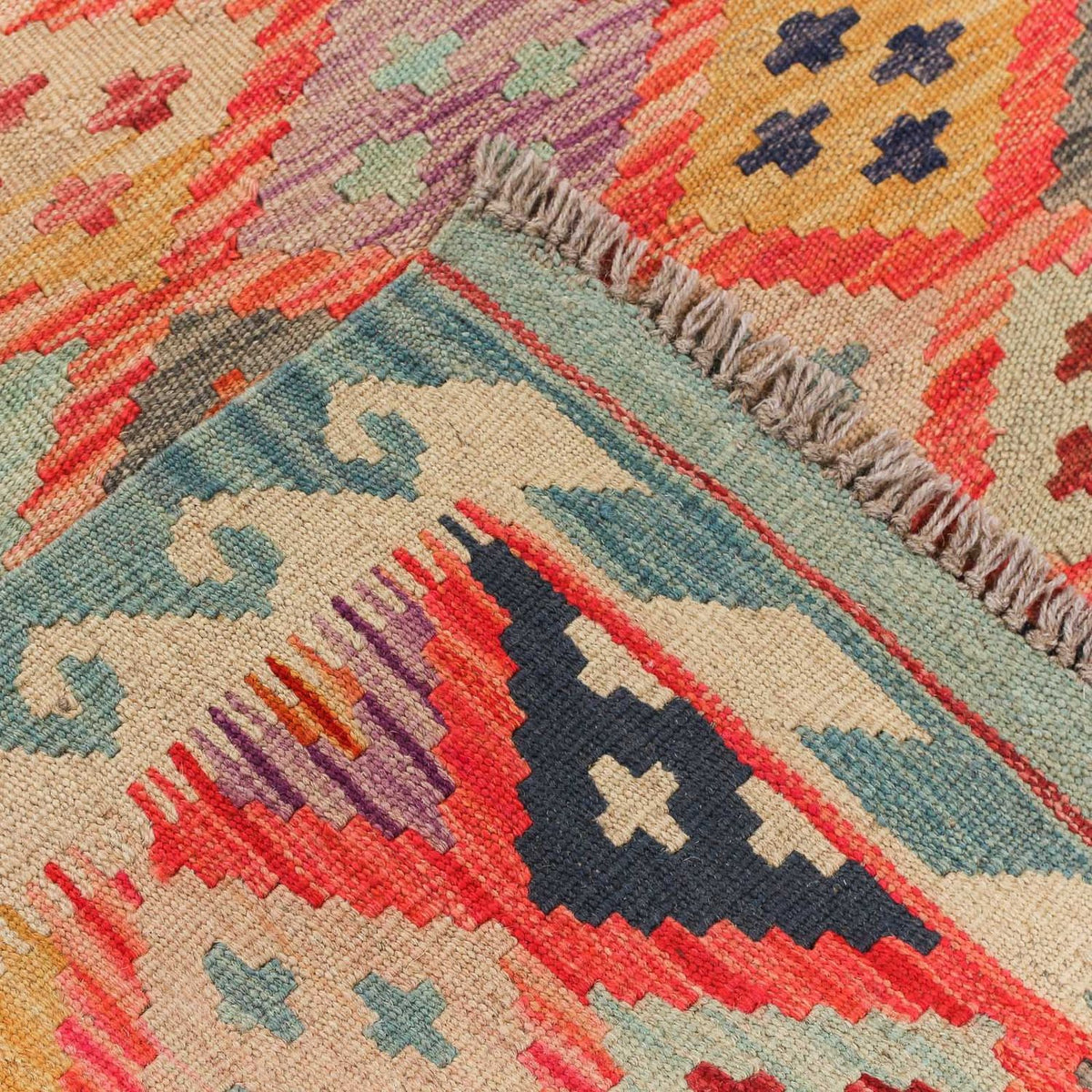 Tapis Kelim - Splash - 197 x 148 cm - multicolore