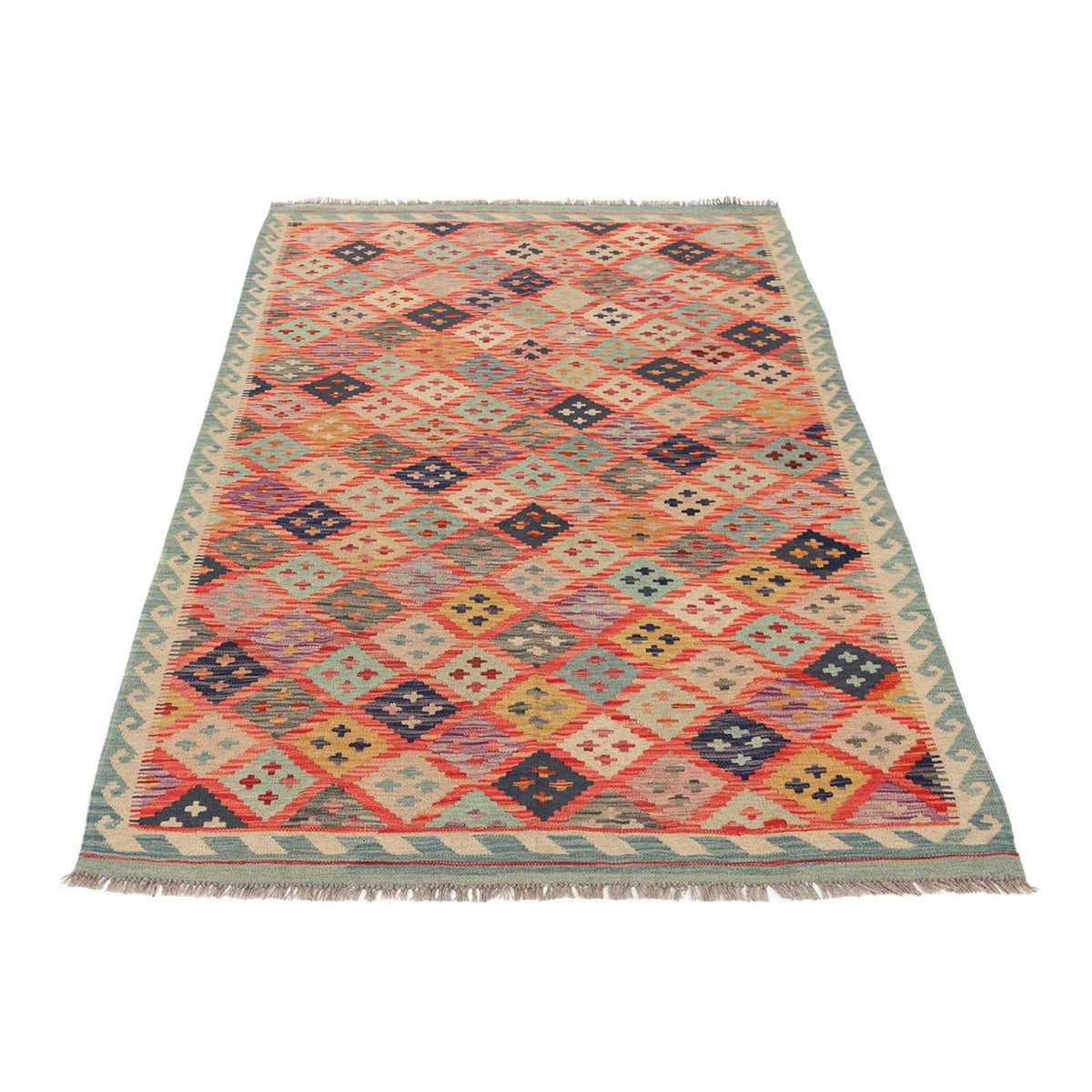 Tapis Kelim - Splash - 197 x 148 cm - multicolore