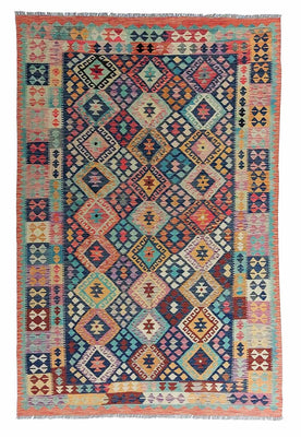 Tapis Kelim - Splash - 295 x 203 cm - multicolore