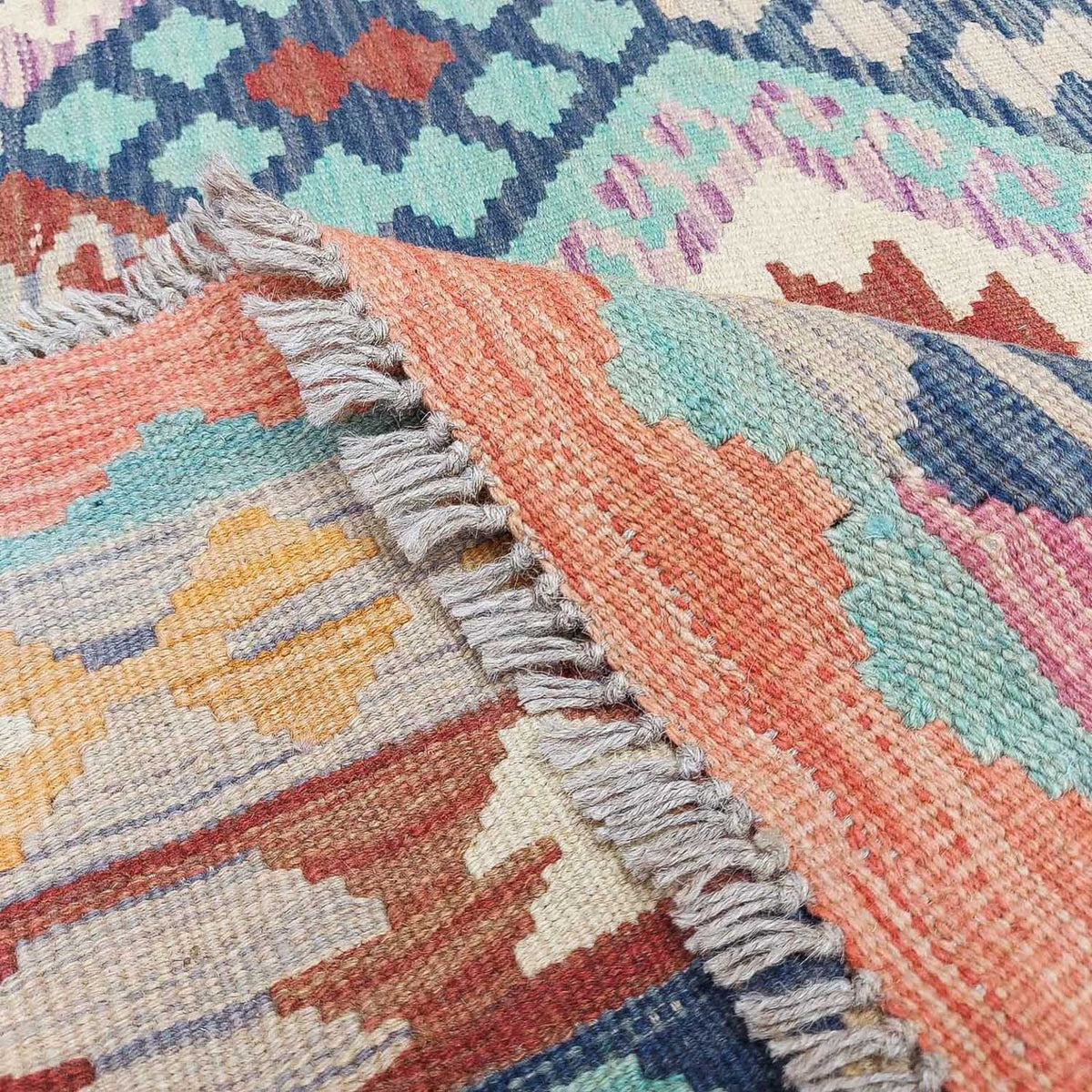Tapis Kelim - Splash - 295 x 203 cm - multicolore