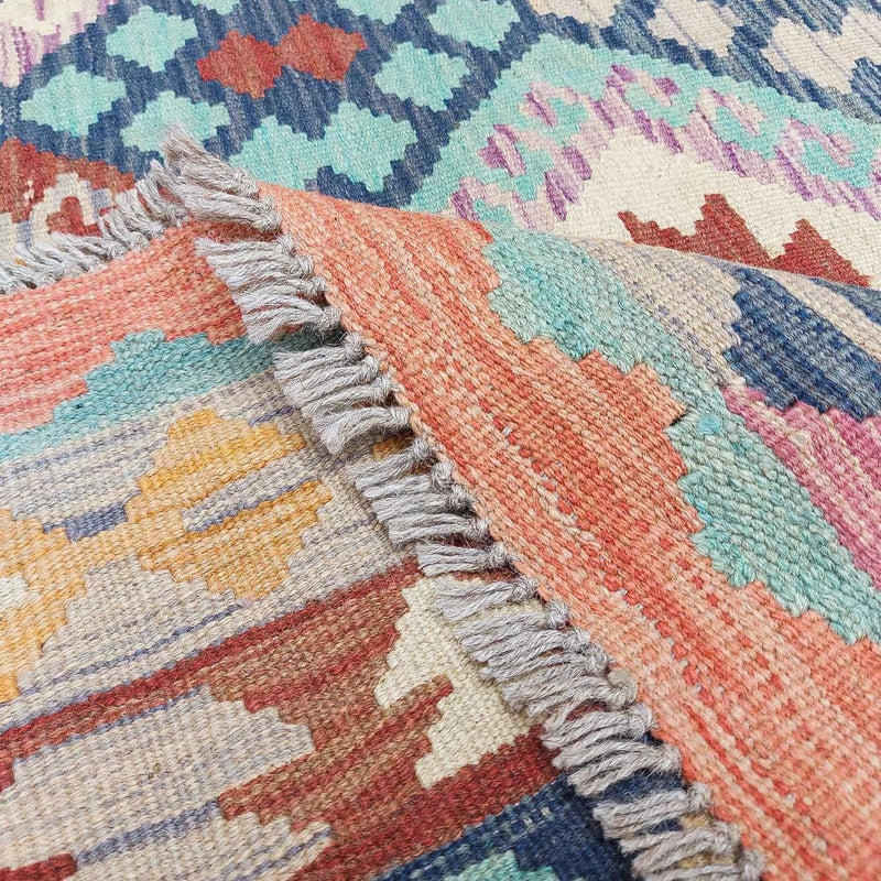 Tapis Kelim - Splash - 295 x 203 cm - multicolore