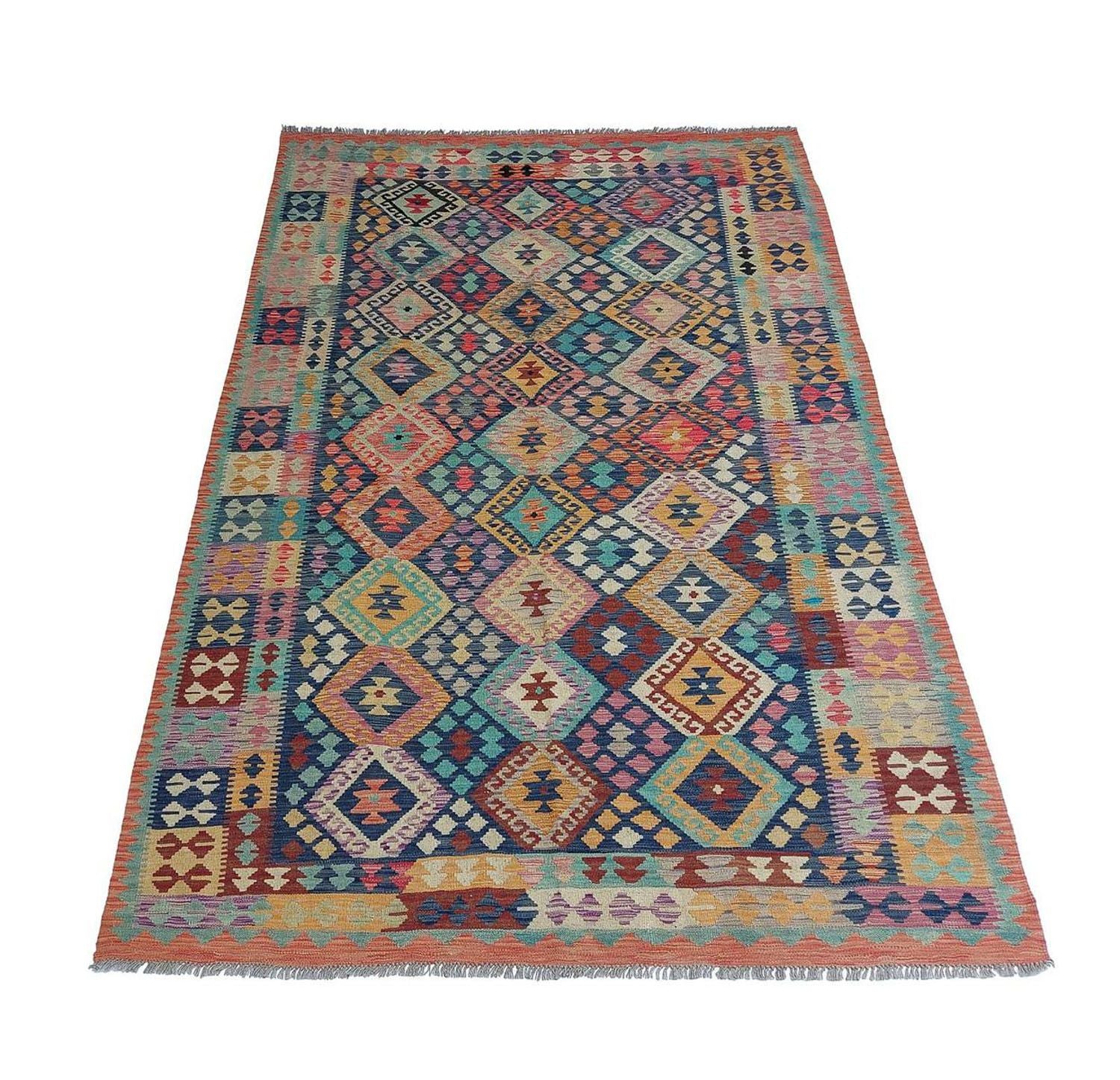 Tapis Kelim - Splash - 295 x 203 cm - multicolore
