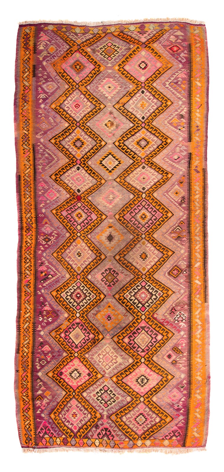 Tapis de couloir Tapis Kelim - Vieux - 320 x 155 cm - multicolore