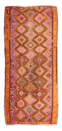 Tapis de couloir Tapis Kelim - Vieux - 320 x 155 cm - multicolore