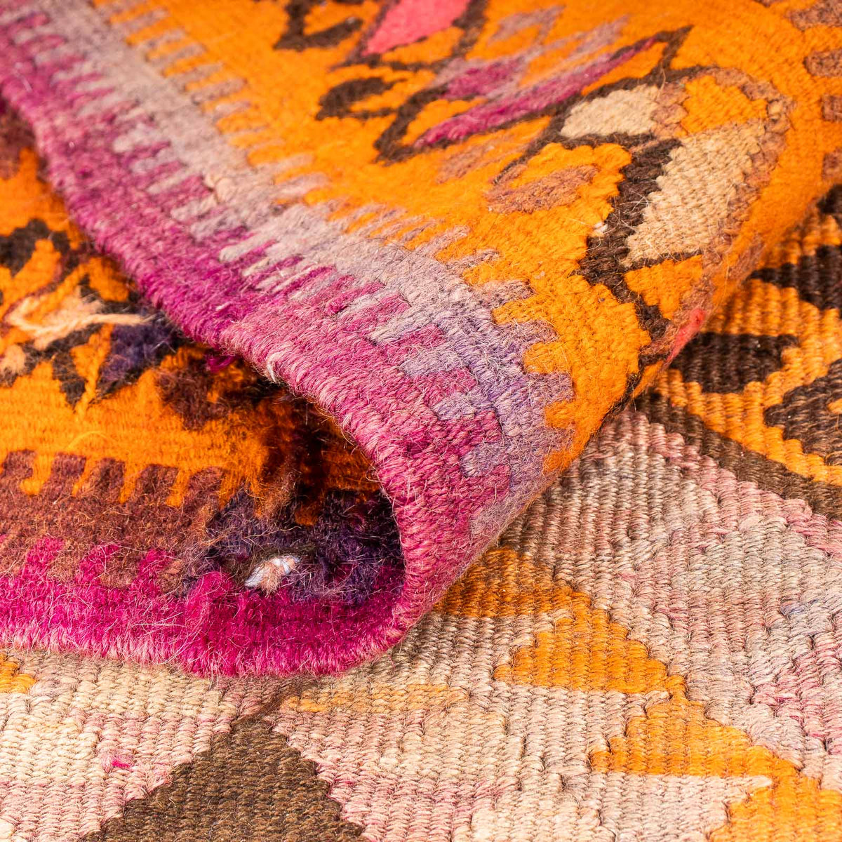 Tapis de couloir Tapis Kelim - Vieux - 320 x 155 cm - multicolore