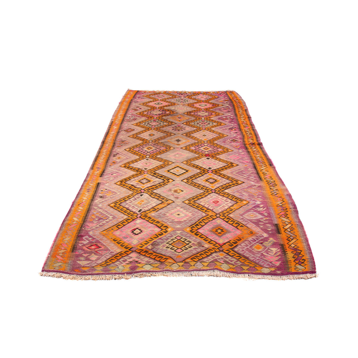 Tapis de couloir Tapis Kelim - Vieux - 320 x 155 cm - multicolore