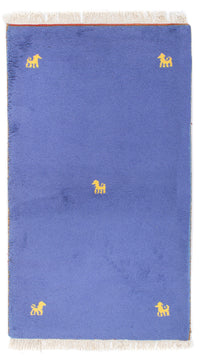 Tapis Gabbeh - Indus - 160 x 94 cm - bleu
