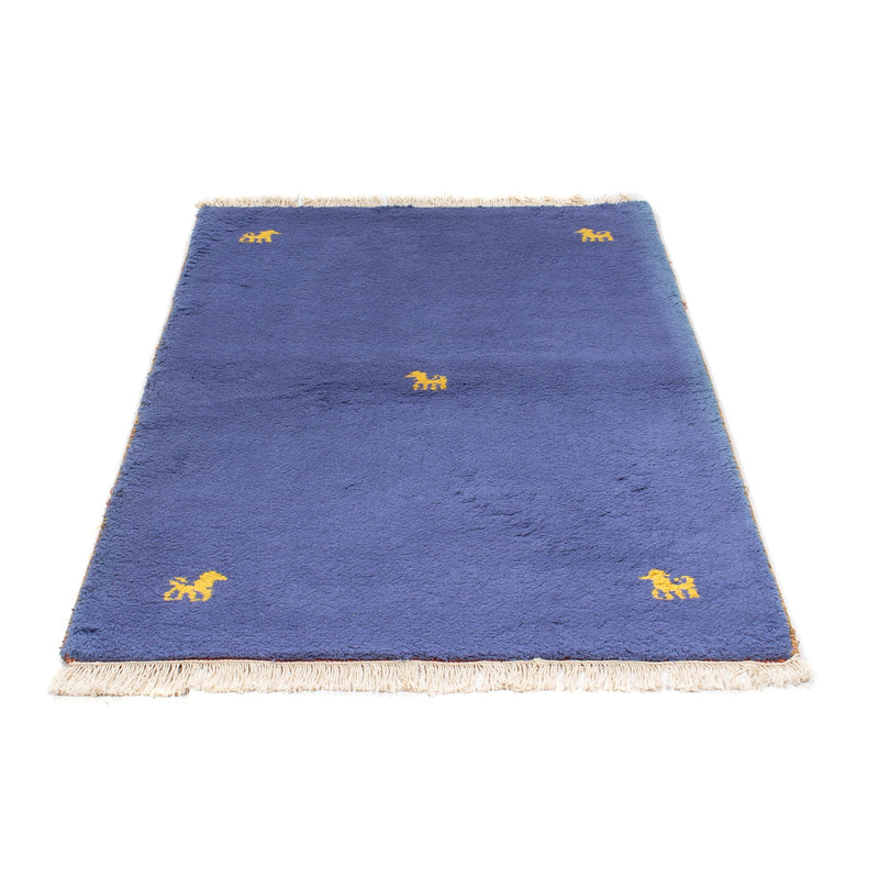 Tapis Gabbeh - Indus - 160 x 94 cm - bleu