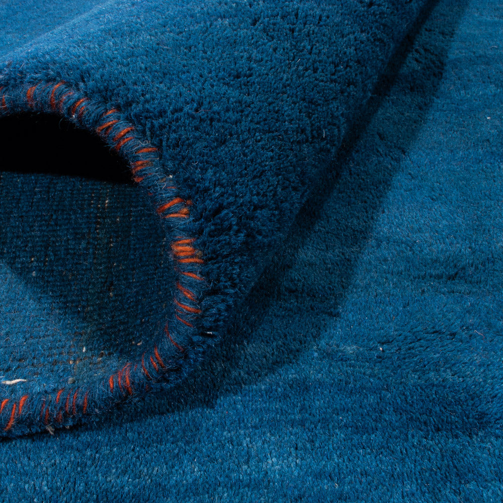 Tapis Gabbeh - Indus carré  - 261 x 246 cm - bleu foncé