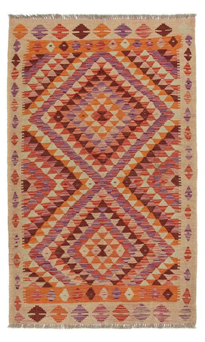 Tapis de couloir Tapis Kelim - Splash - 192 x 110 cm - multicolore