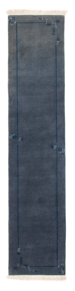 Tapis de couloir Tapis Népalais - 329 x 73 cm - bleu