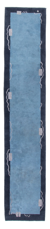 Tapis de couloir Tapis Népalais - 337 x 73 cm - bleu