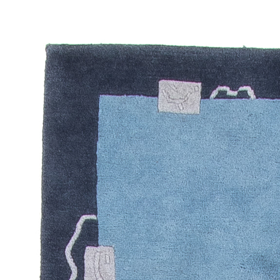 Tapis de couloir Tapis Népalais - 337 x 73 cm - bleu