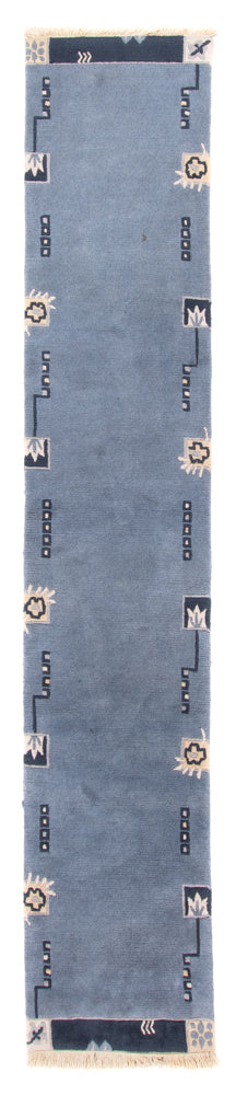 Tapis de couloir Tapis Népalais - 330 x 69 cm - bleu
