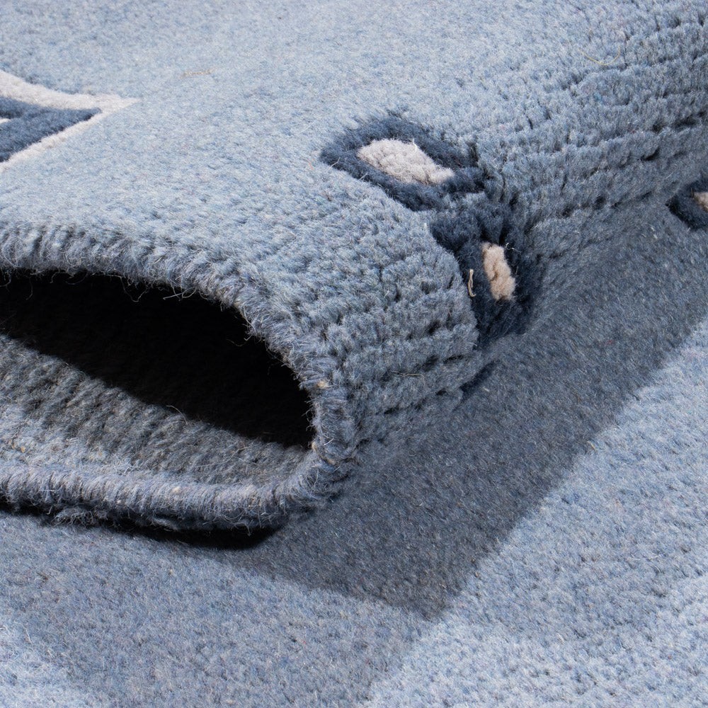 Tapis de couloir Tapis Népalais - 330 x 69 cm - bleu