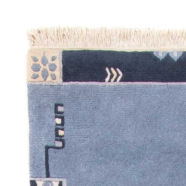 Tapis de couloir Tapis Népalais - 332 x 70 cm - bleu