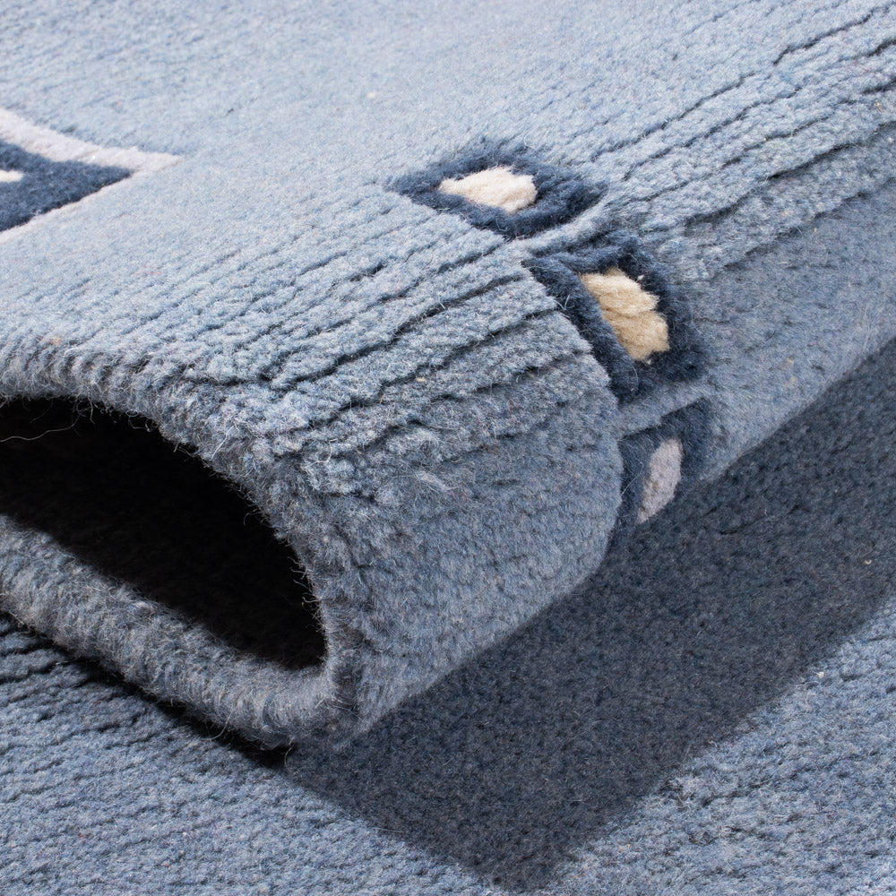 Tapis de couloir Tapis Népalais - 332 x 70 cm - bleu