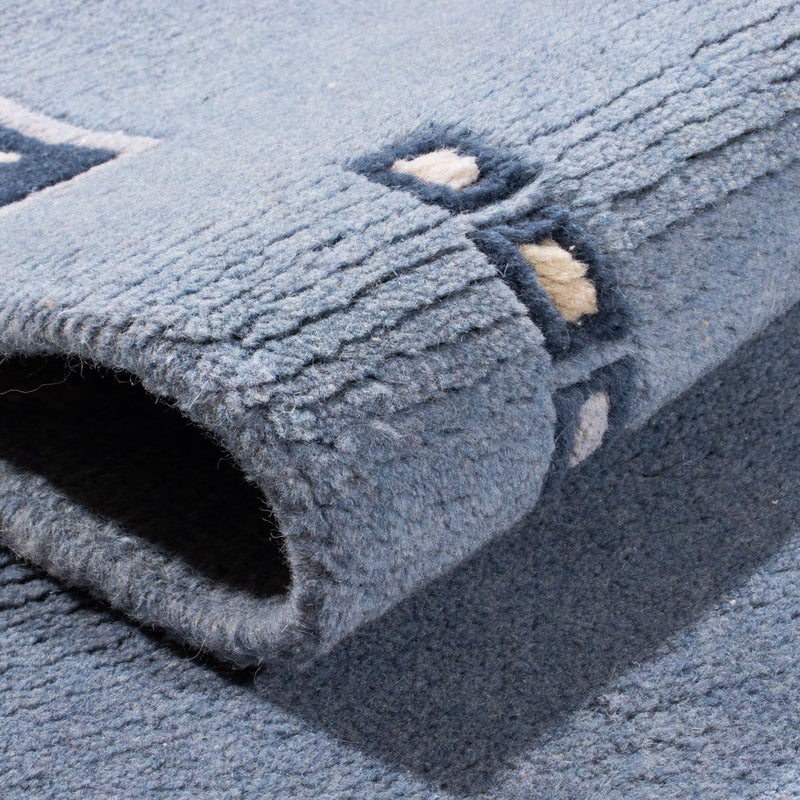 Tapis de couloir Tapis Népalais - 332 x 70 cm - bleu