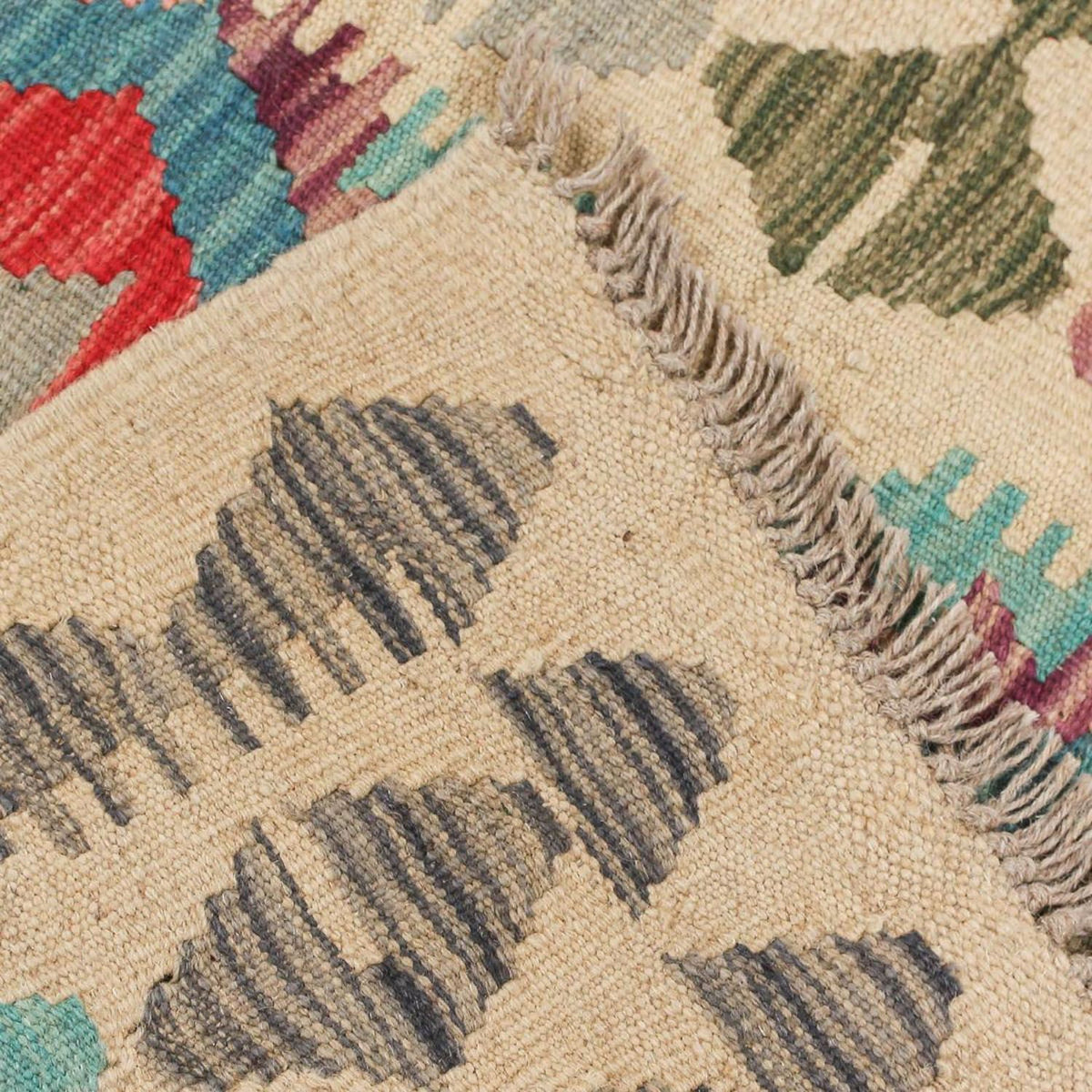 Tapis de couloir Tapis Kelim - Splash - 198 x 110 cm - multicolore