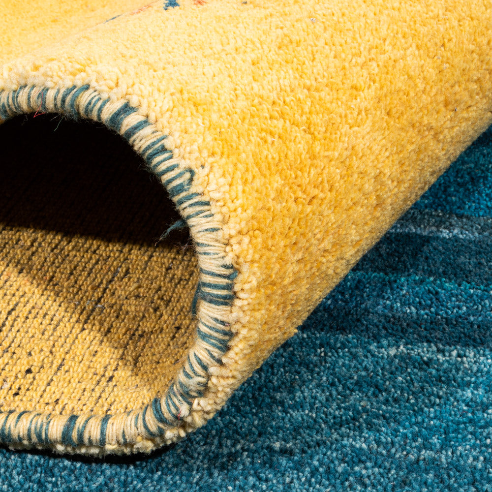 Tapis Gabbeh - Indus - 349 x 246 cm - bleu