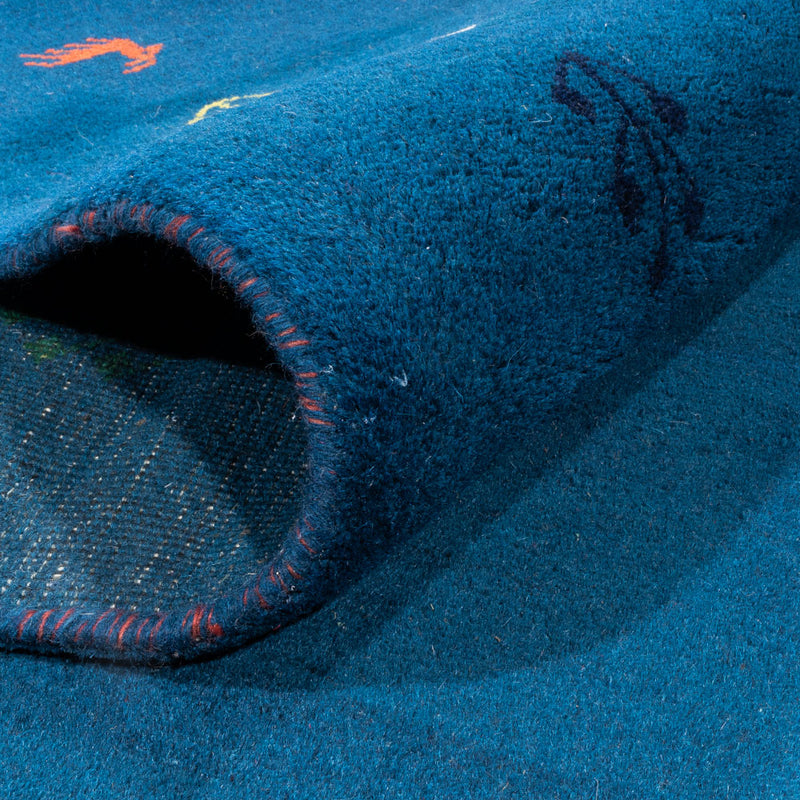Tapis Gabbeh - Indus - 395 x 313 cm - bleu