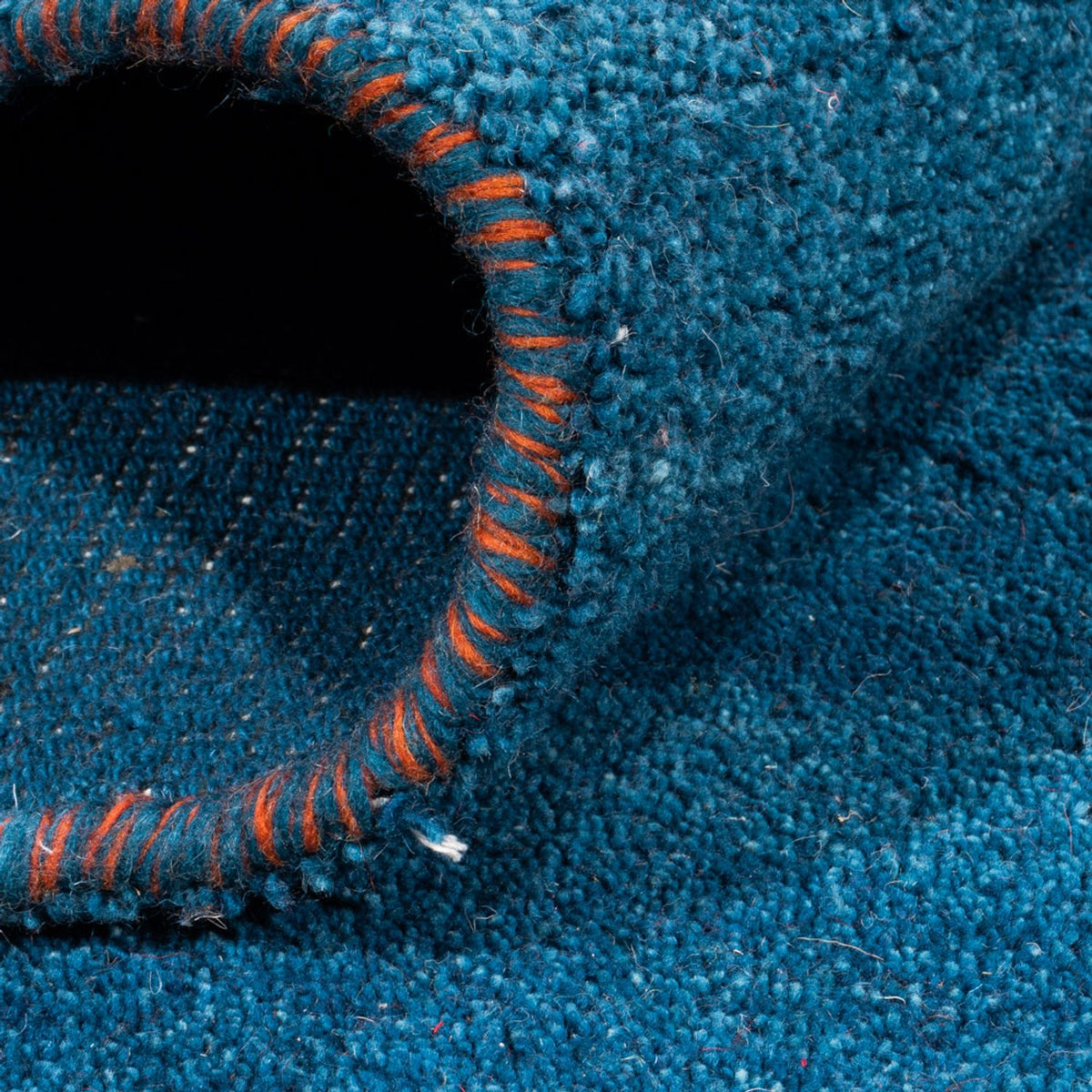 Tapis Gabbeh - Indus carré  - 254 x 251 cm - bleu