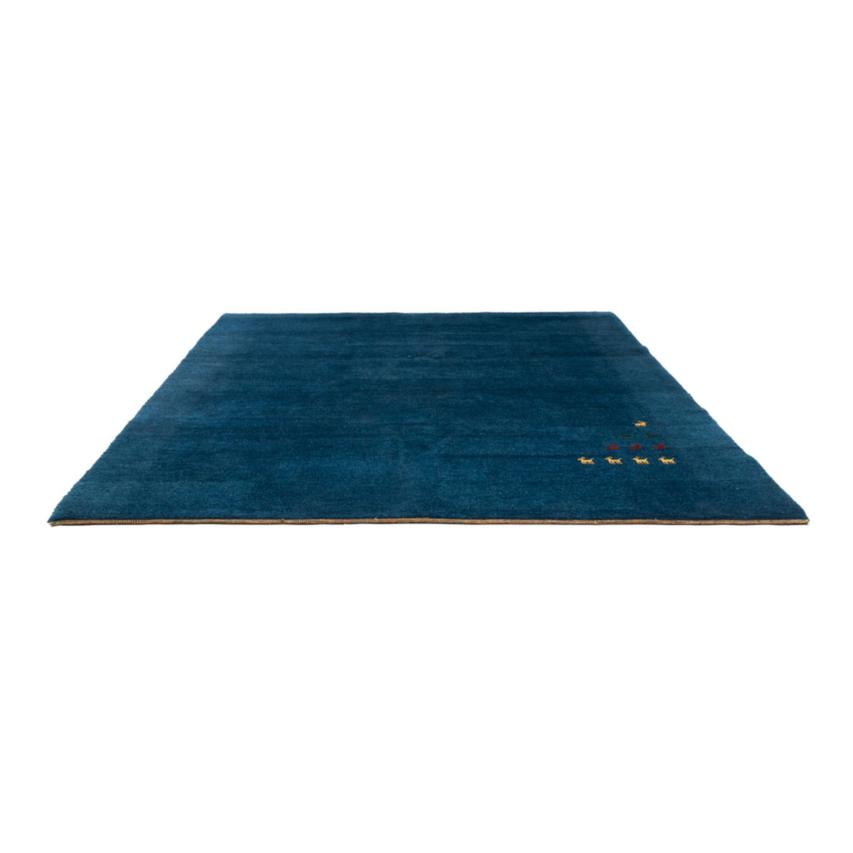 Tapis Gabbeh - Indus carré  - 254 x 251 cm - bleu