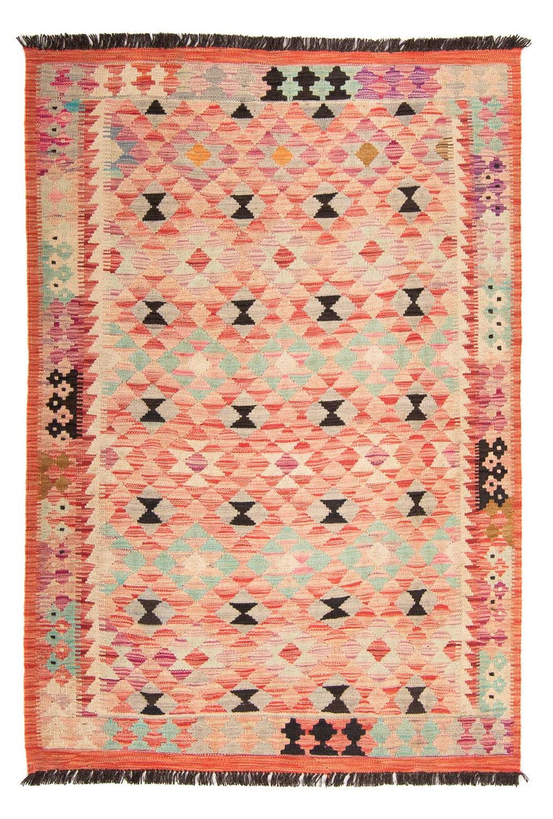 Tapis Kelim - Splash - 177 x 120 cm - rouge clair