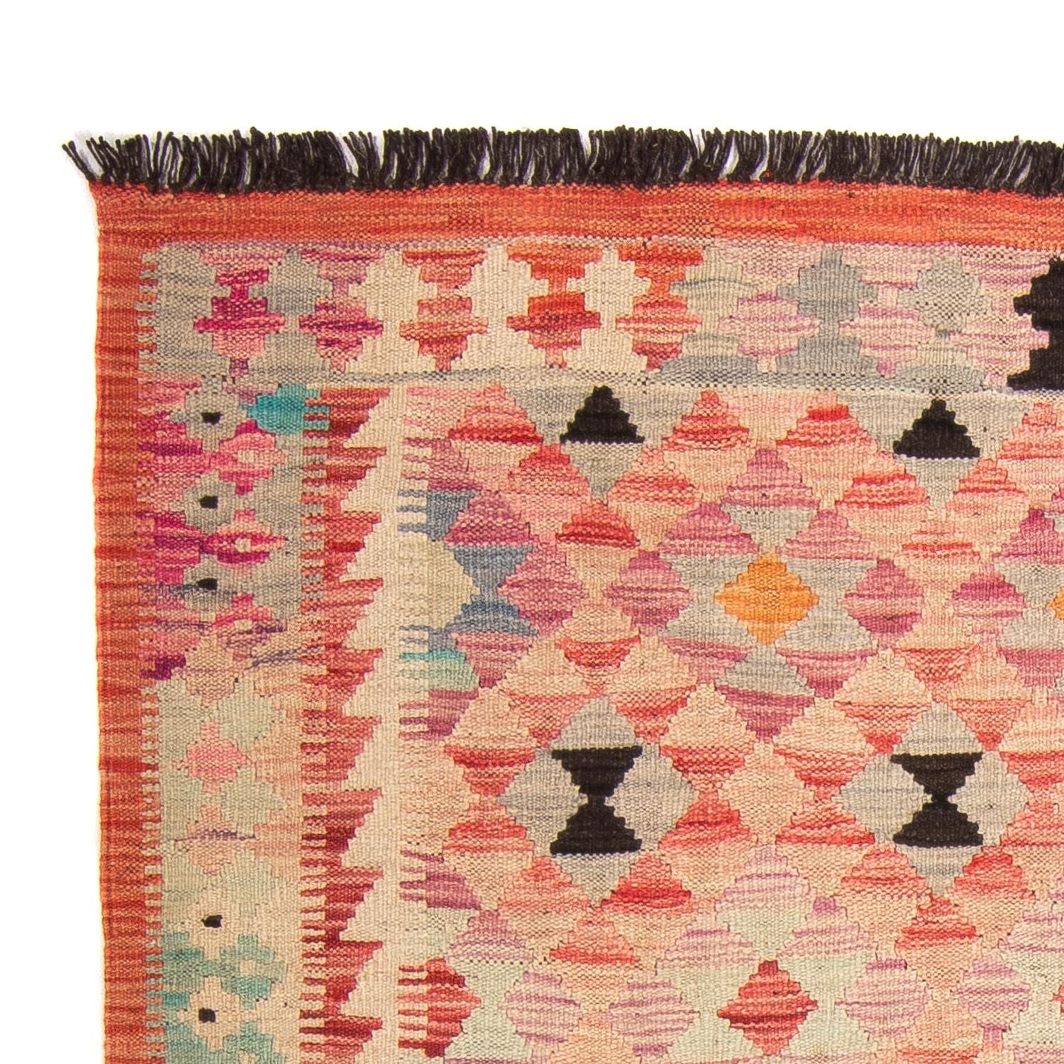 Tapis Kelim - Splash - 177 x 120 cm - rouge clair